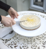 Creamy Lemon Cheesecake recipe by Buffy Ellen of Be Good Organics - vegan and gluten free!