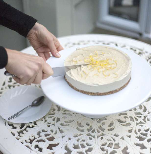 Creamy Lemon Cheesecake recipe by Buffy Ellen of Be Good Organics - vegan and gluten free!