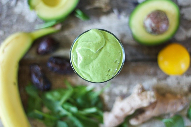 Creamy Ginger Green Smoothie by McKel Hill from Nutrition Stripped