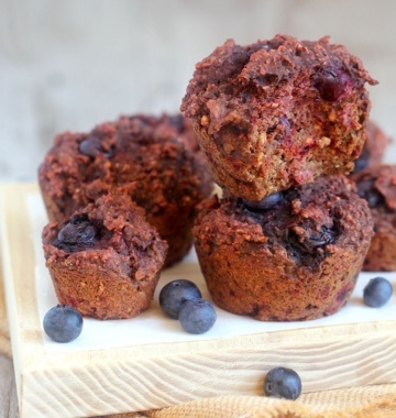Beetroot Blueberry Muffins for Mila - Recipe by Buffy Ellen of Be Good Organics. Vegan, gluten free and healthy