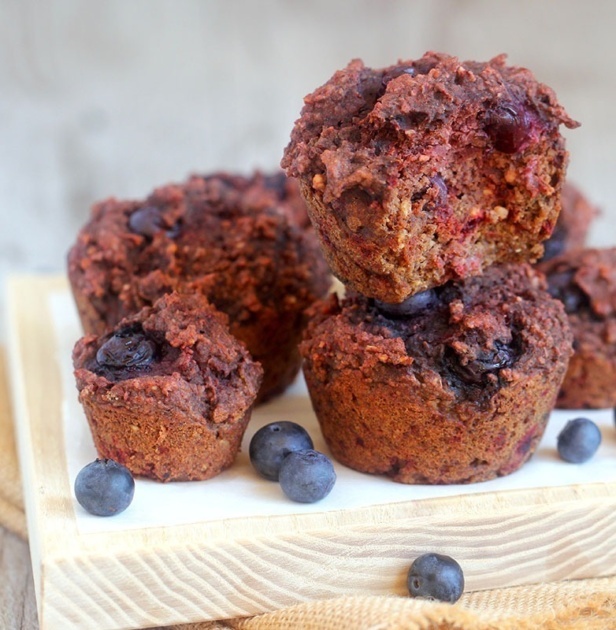 Beetroot Blueberry Muffins for Mila - Recipe by Buffy Ellen of Be Good Organics. Vegan, gluten free and healthy