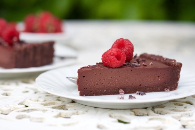 Chocolate Raspberry Tart recipe by Buffy Ellen of Be Good Organics