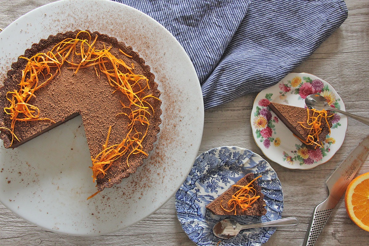 Chocolate Orange Tart recipe by Buffy Ellen of Be Good Organics
