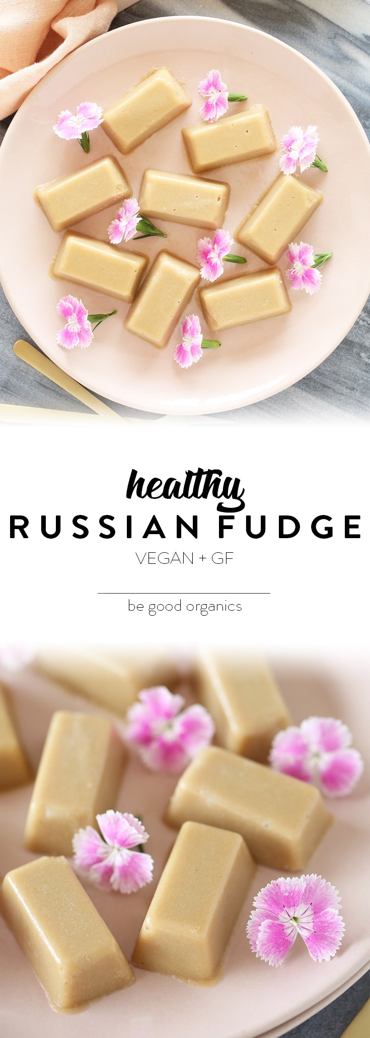 HEALTHY RUSSIAN FUDGE - plant-based, refined sugar free, low sugar, dairy free, vegan, healthier, gluten free, 5 minutes, 5 ingredients, recipe, begoodorganics 