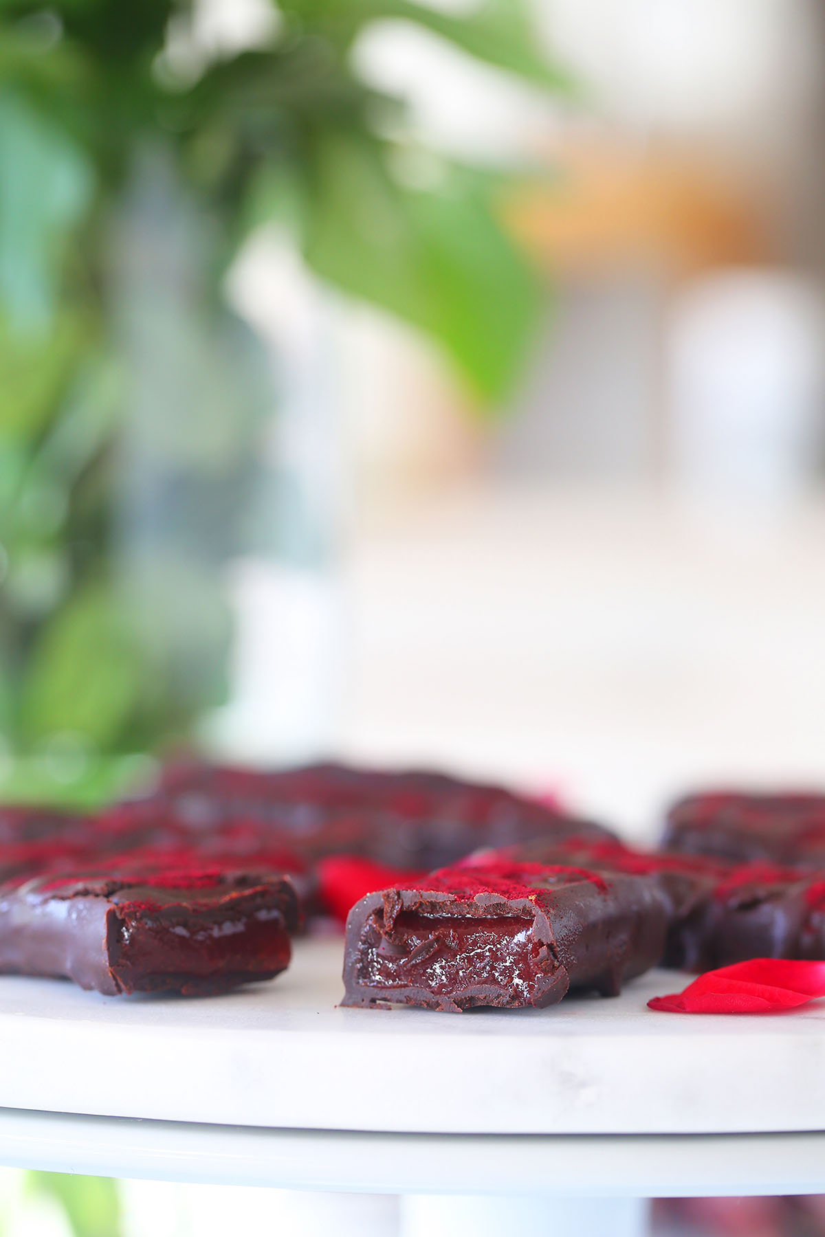 Healthy homemade TURKISH DELIGHT CHOCOLATE BARS - plant based, vegan, refined sugar free, low sugar, dairy free, gluten free, natural, beetroot 