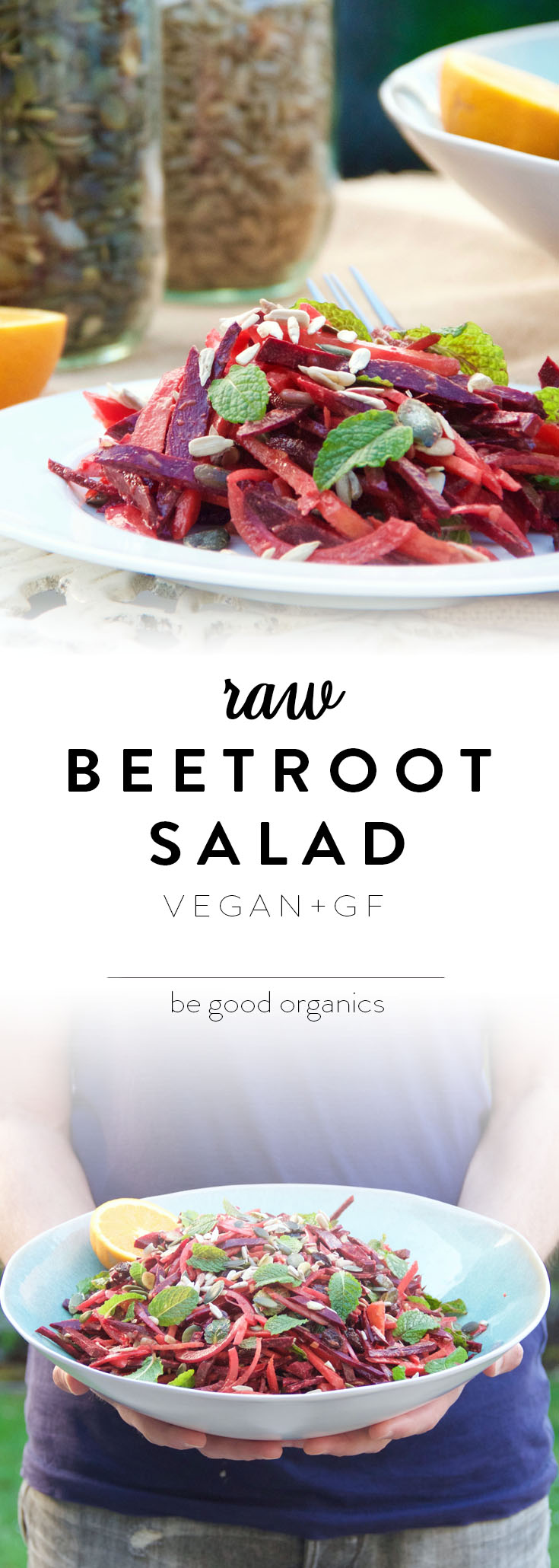Raw Beetroot and Mint Salad recipe by Buffy Ellen of Be Good Organics - vegan, raw, gluten free, keto and paleo
