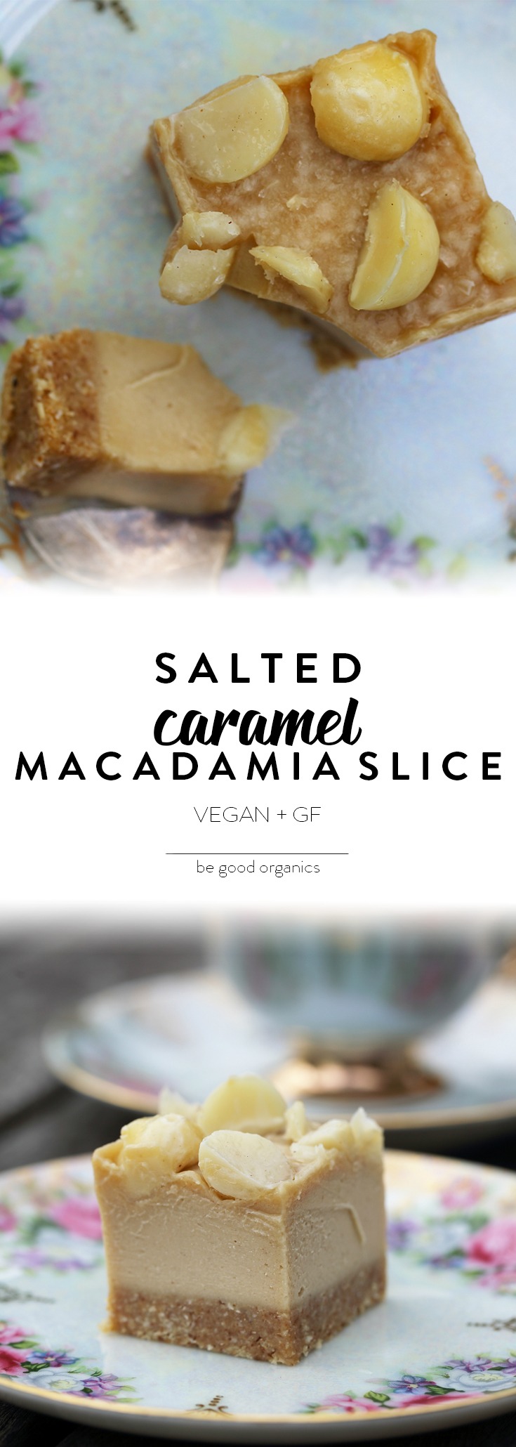 SALTED CARAMEL MACADAMIA SLICE with YouTube video - healthy, raw, dessert, sweet treat, gluten free, dairy free, vegan, paleo