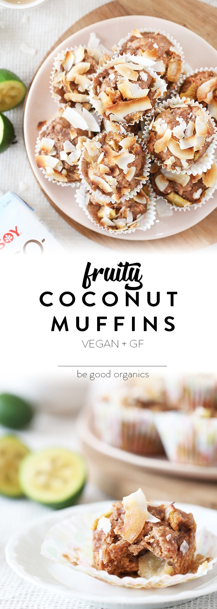 These light and fruity muffins use one of my favourite fruits – feijoas! If you’re a feijoa fan you’ll love these (and if not, come to NZ to try them!) Vegan, dairy, egg, gluten and refined added sugar free.