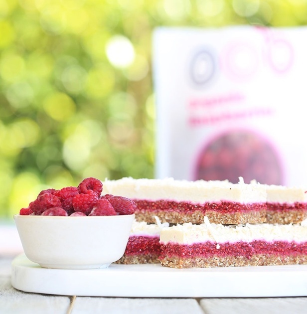 NEXT LEVEL LOUISE SLICE - a healthy take on a kiwi classic - buttery shortbread, raspberry jam, coconut meringue top - vegan, plant-based, dairy free, egg free, refined sugar free, low sugar, wheat free 6 wp