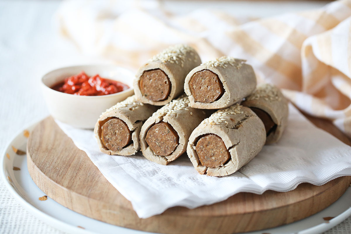 Healthy sausage rolls that are vegan and gluten free, so everyone at the party can enjoy.