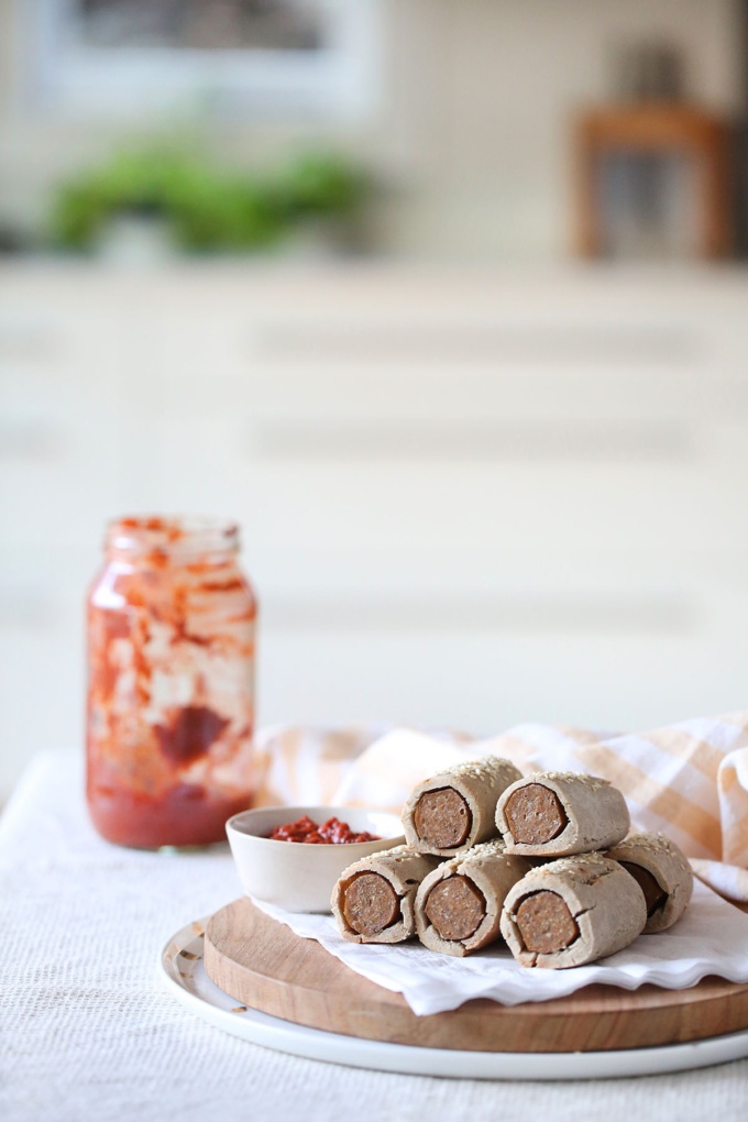 Healthy sausage rolls that are vegan and gluten free, so everyone at the party can enjoy.